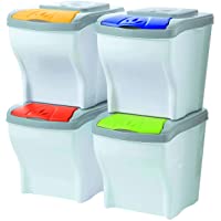 SIMMON Conjunto de 4 Cubos modulares para la Basura- 20 litros